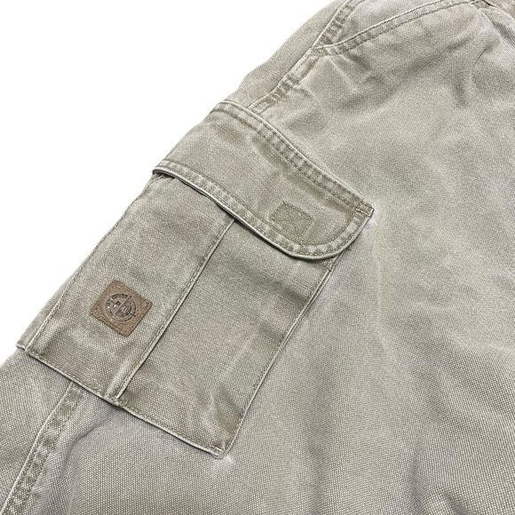 Men’s Cargo Outdoor Utility Workwear Pants Distressed Size 34 Tan - Picture 6 of 12